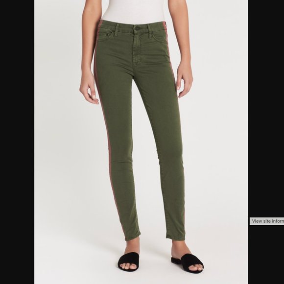 MOTHER Denim The Looker Killing Fatigue w. Red Stripe Skinny Jeans womens 30 - Picture 5 of 17
